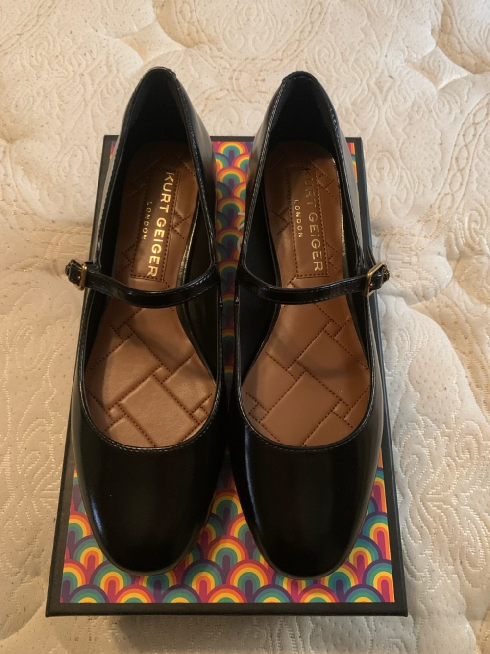 Kurt Geiger Black Patent Mary Jane Pumps